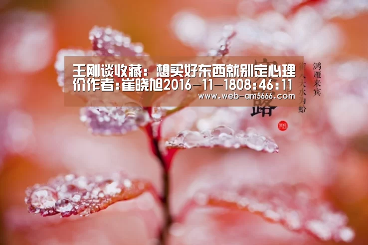 王刚谈收藏:想买好东西就别定心理价作者:崔晓旭2016-11-1808:46:11来源:台海网68岁王刚他热爱收藏,曾自:新葡京(图2) 新葡京